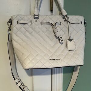 Michael Kors quilted white satchel